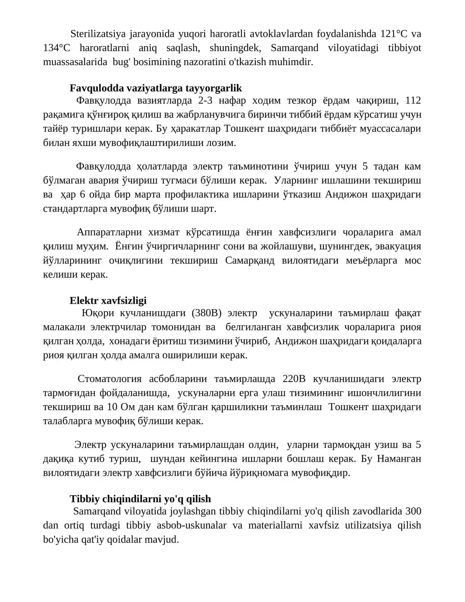 Ogʻiz jihozlariga texnik xizmat koʻrsatish xavfsizligi qoidalari va ehtiyot choralari 3