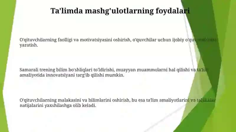 Tarbiyaviy ishlarni olib borishda treninglardan foydalanishning samaradorligi 3