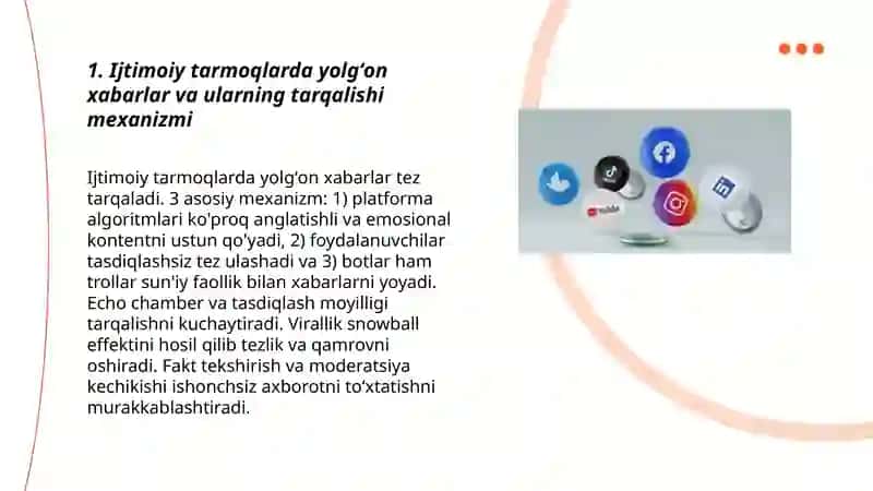 Ijtimoiy tarmoqlar va axborot ishonchliligi muammosi 3