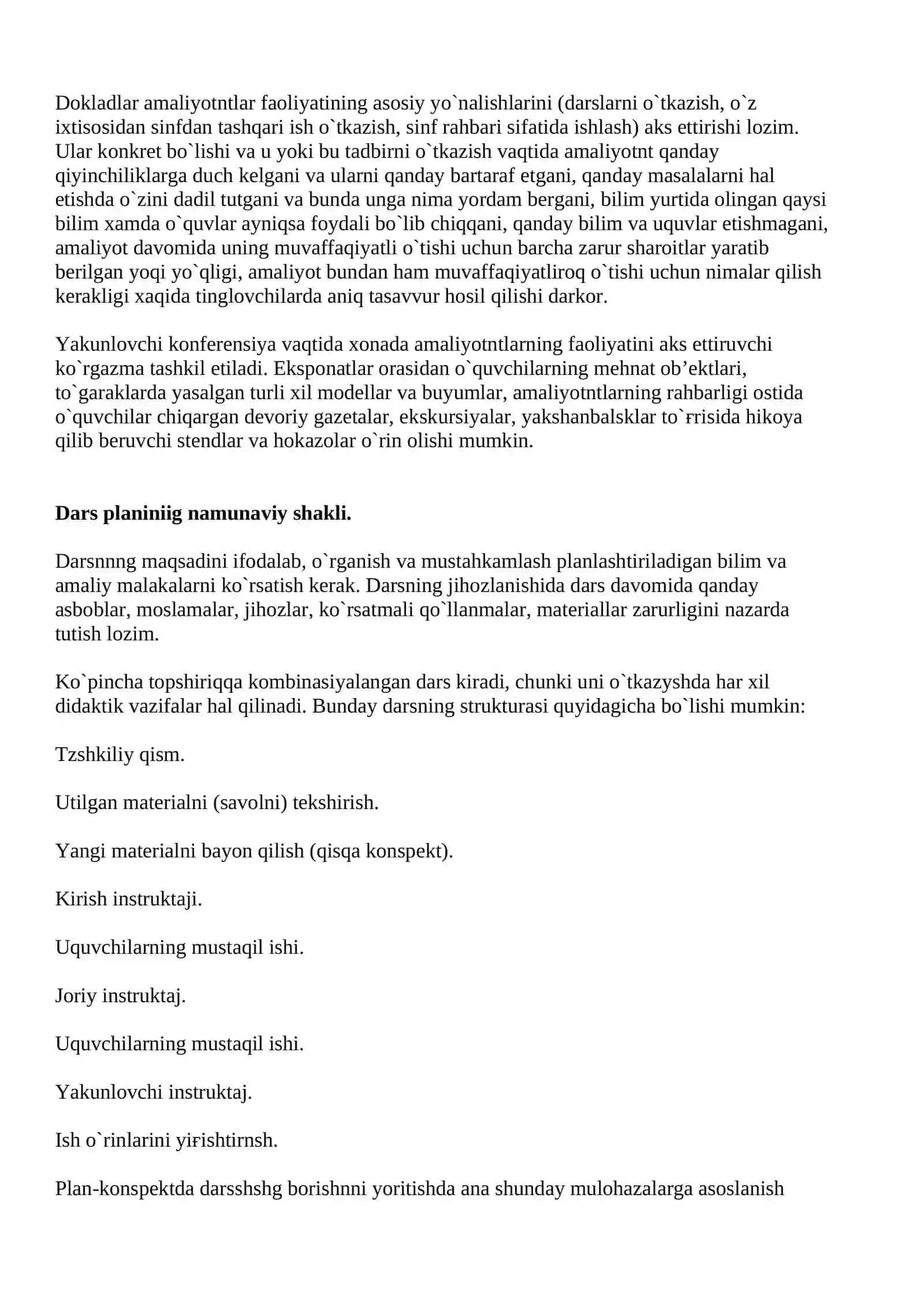 Pedagogik amaliyotga qo’yiladigan metodik talablar 3