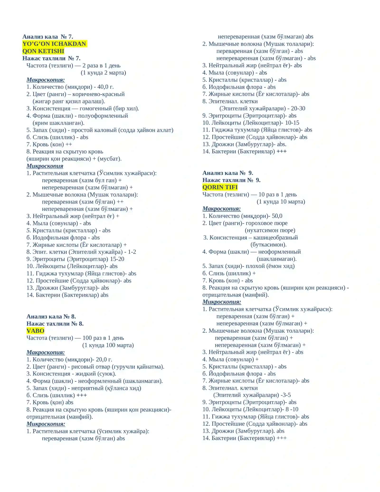 Bolalarda analizlar interperitatsiyasi va analiz javoblari 3
