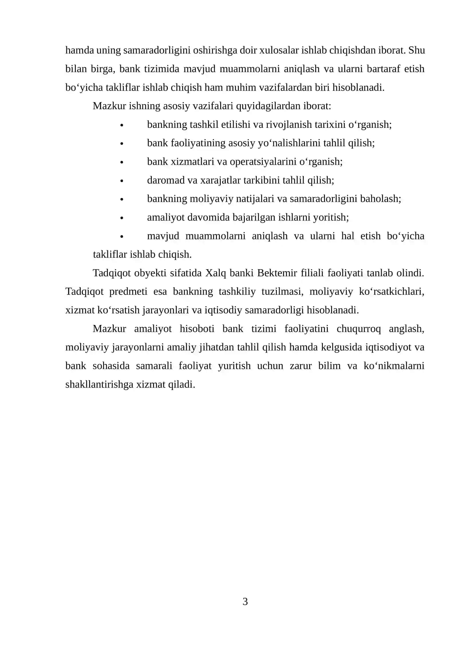 XALQ BANKI BEKTEMIR FILIALINING IQTISODIY KO‘RSATKICHLARI VA MOLIYAVIY FAOLIYATI 3