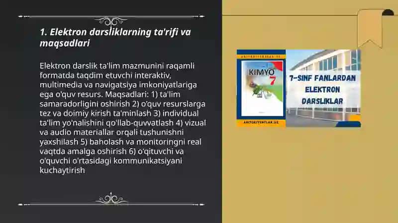 Masofaviy ta'lim uchun elektron darsliklar. Elektron darsliklarni ko'rinishlari, tamoyillari va ishlab chiqarish bosqichlari 3