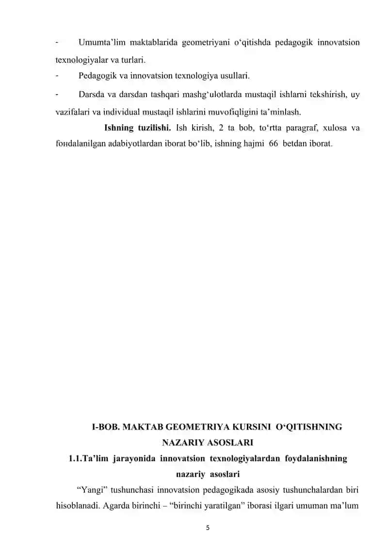 Bob. Maktab Geometriya Kursini Oʻqitishning Nazariy Asoslari 3