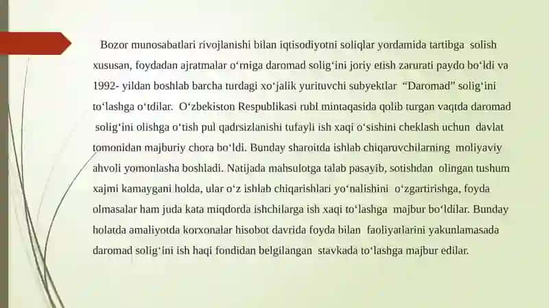 Yuridik va jismoniy shaxslar tomonidan to'lanadigan soliqlarning huquqiy tavsifi. 3