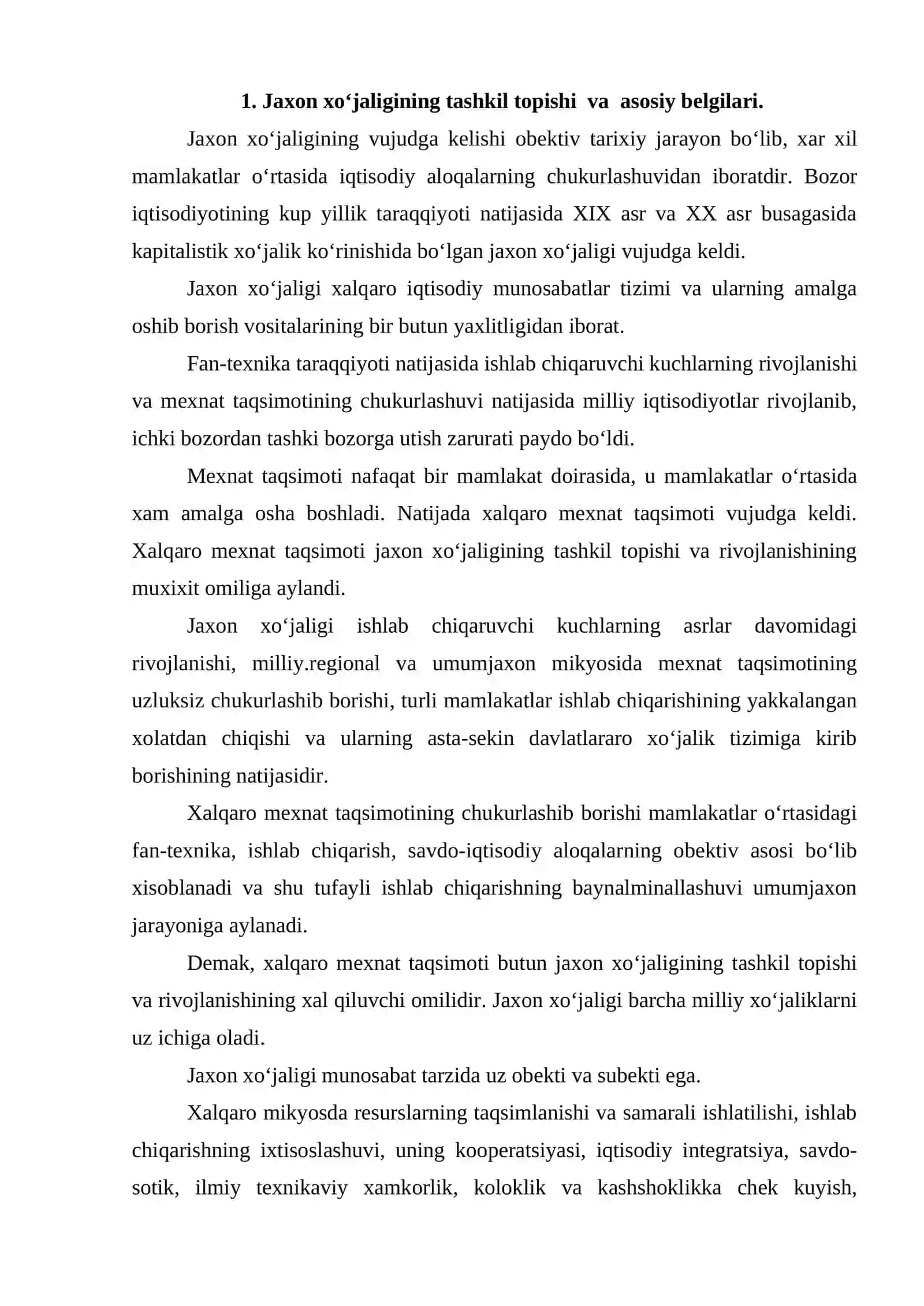 Jahon xo‘jaligining shakllanishi va rivojlanishi 3