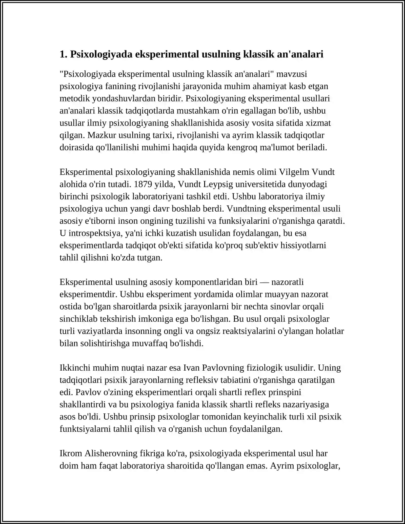 PSIXOLOGIYA FANINING KLASSIK TADQIQOTLARIDA METODIK USLUBLAR 3