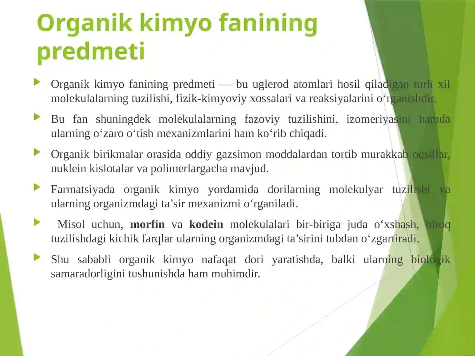 Organik kimyo faniga kirish. Organik kimyo fanining predmeti va uning rivojlanish tarixi. 3