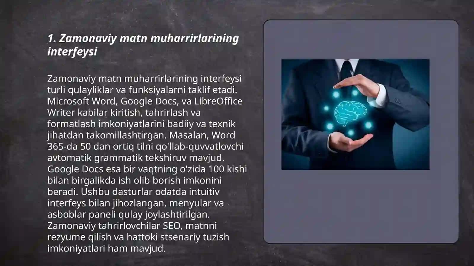 Zamonaviy matn muharrirlarining asosiy funksiyalari va imkoniyatlari 3