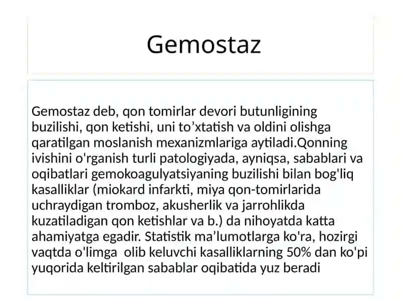 Gemostaz mexanizmlari va uning patologiyasi 3