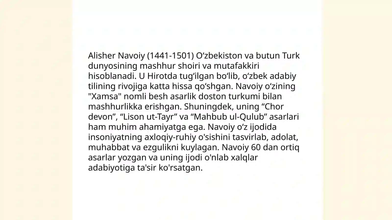 Alisher Navoiy va uning ijodiy merosi 3