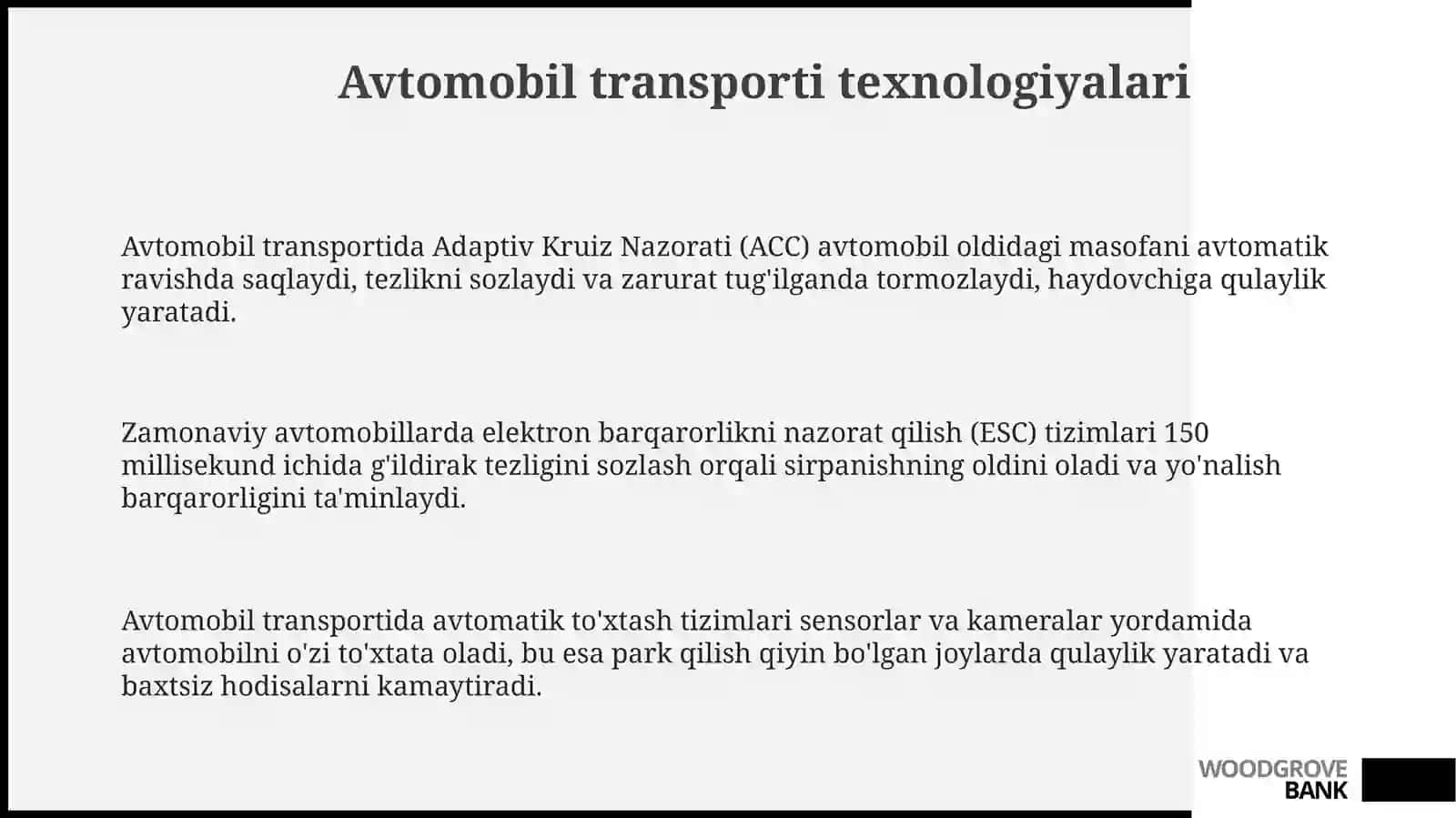 Avtomobil transportida Adaptiv Kruiz Nazorati (ACC) 3