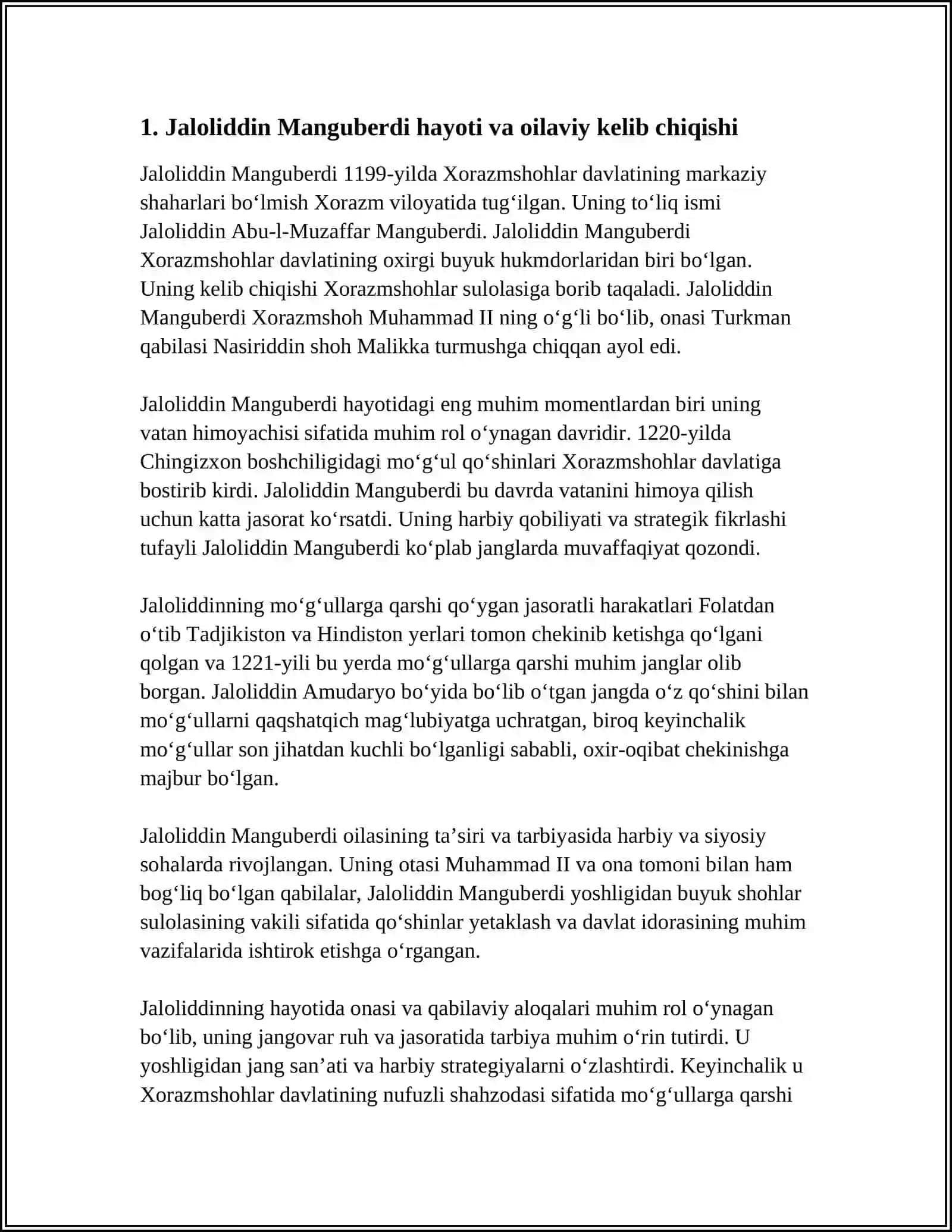 JALOLIDDIN MANGUBERDI - VATAN HIMOYACHISI 3