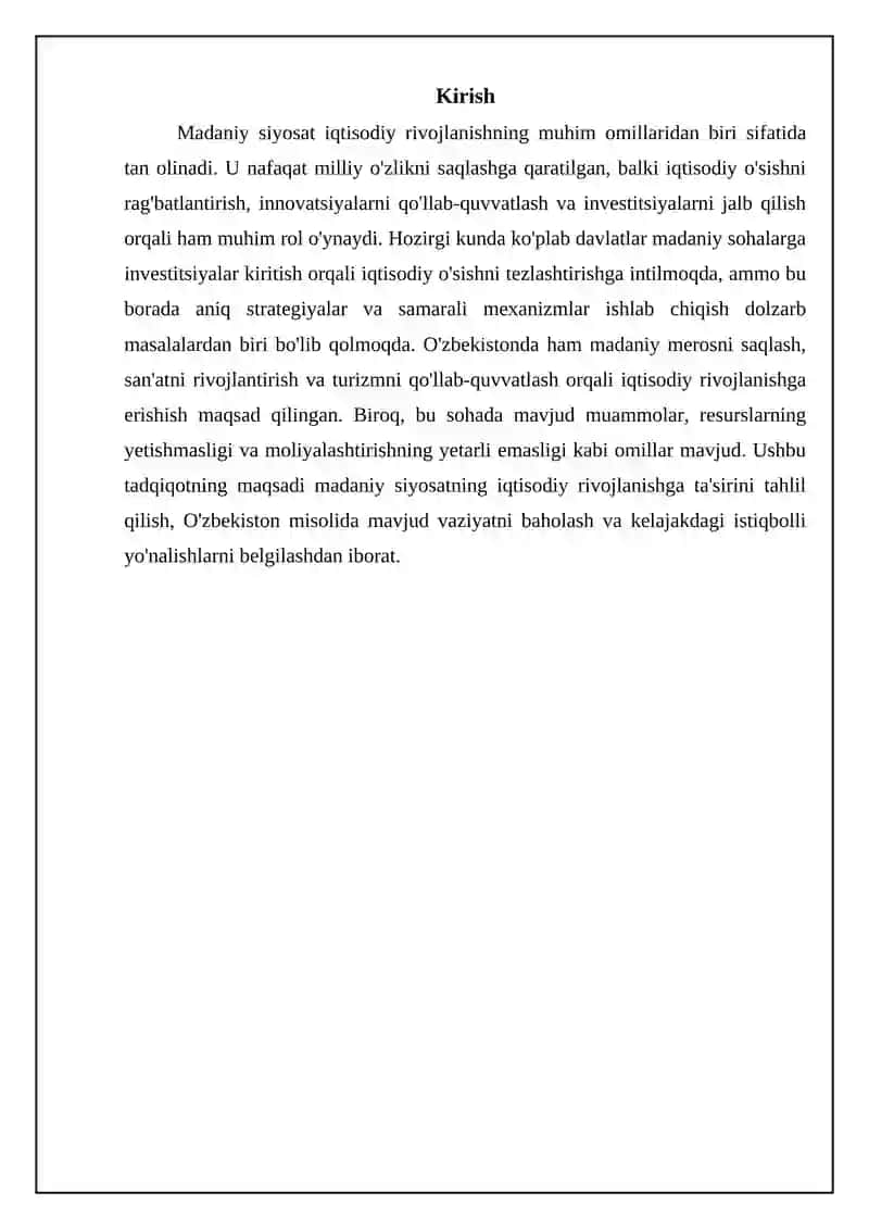 Madaniy siyosatning iqtisodiy taraqqiyotga tasiri 3