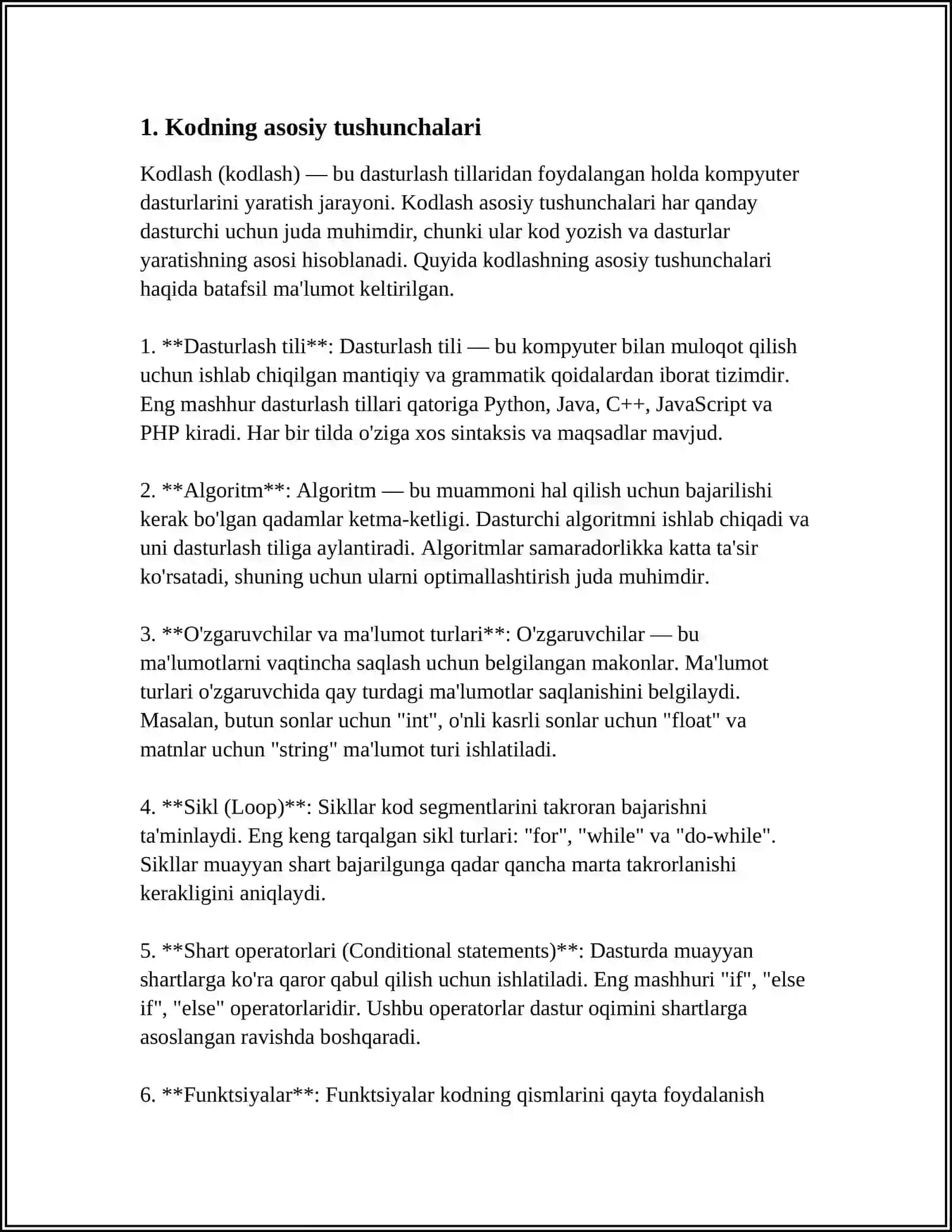 KODLAR HAQIDA 3
