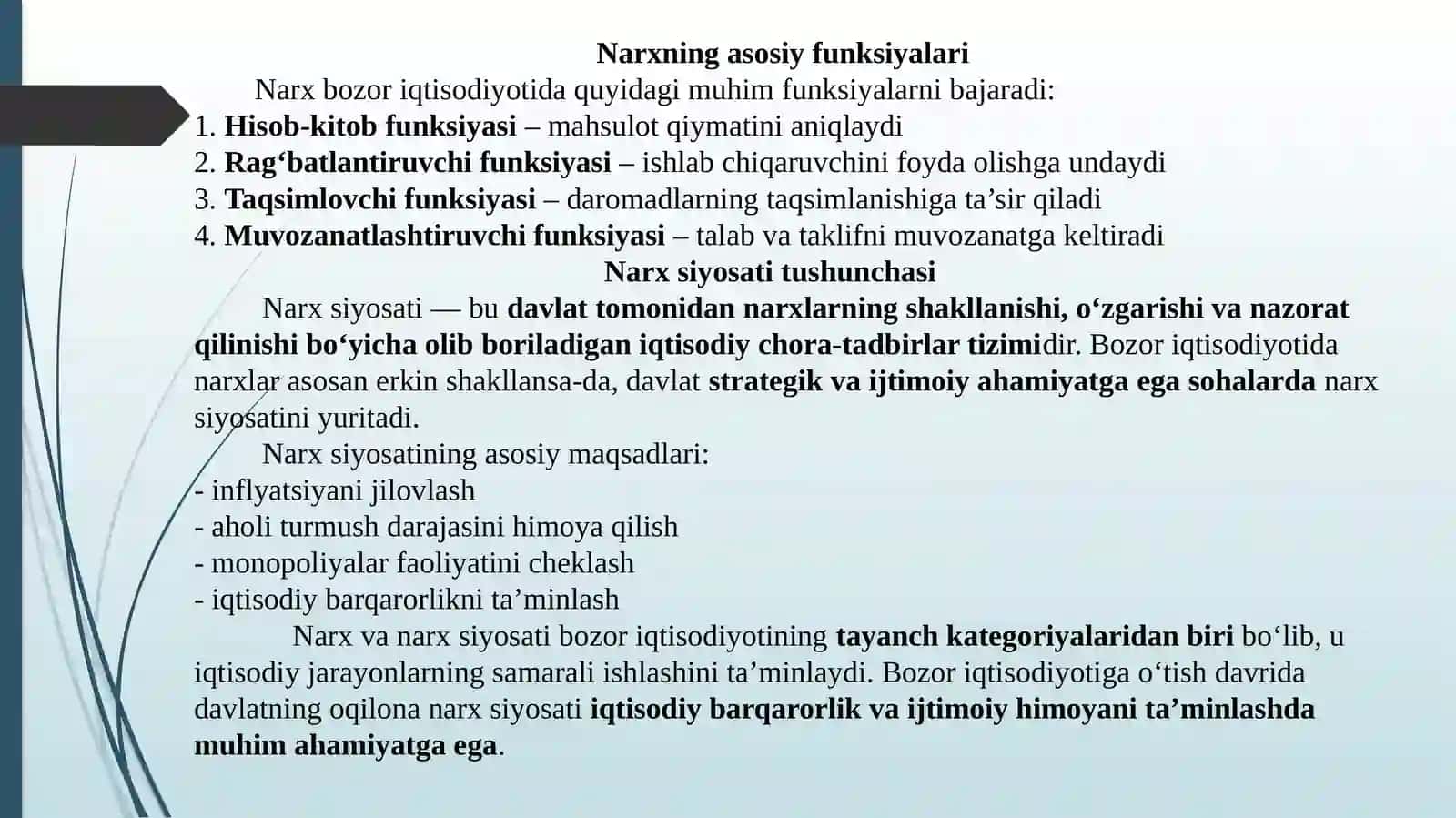 Bozor iqtisodiyotiga oʻtish davrida davlatning narx siyosati 3