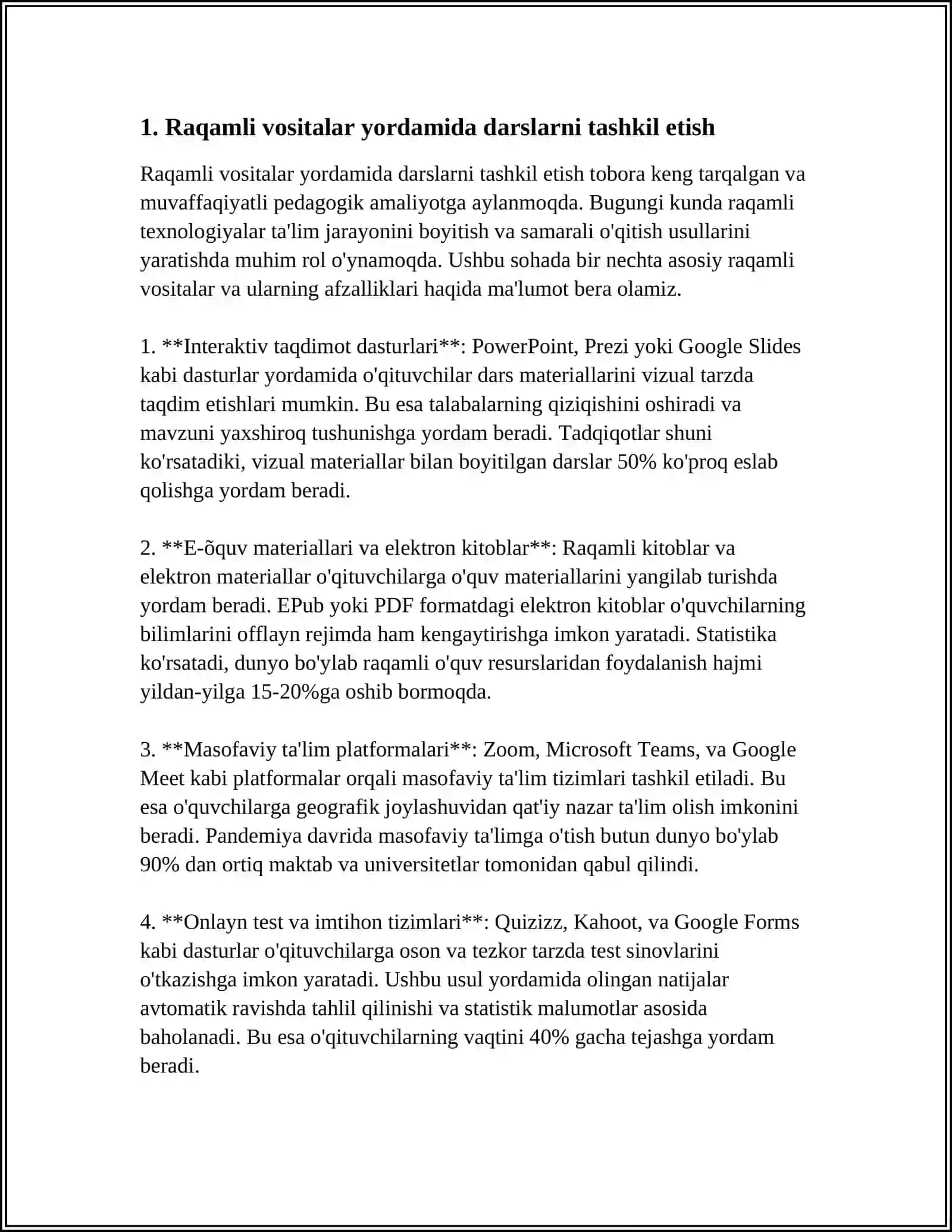 INFORMATIKA DARSLARIDA ZAMONAVIY PEDAGOGIC TEXNOLOGIYALARDAN FOYDALANISH 3
