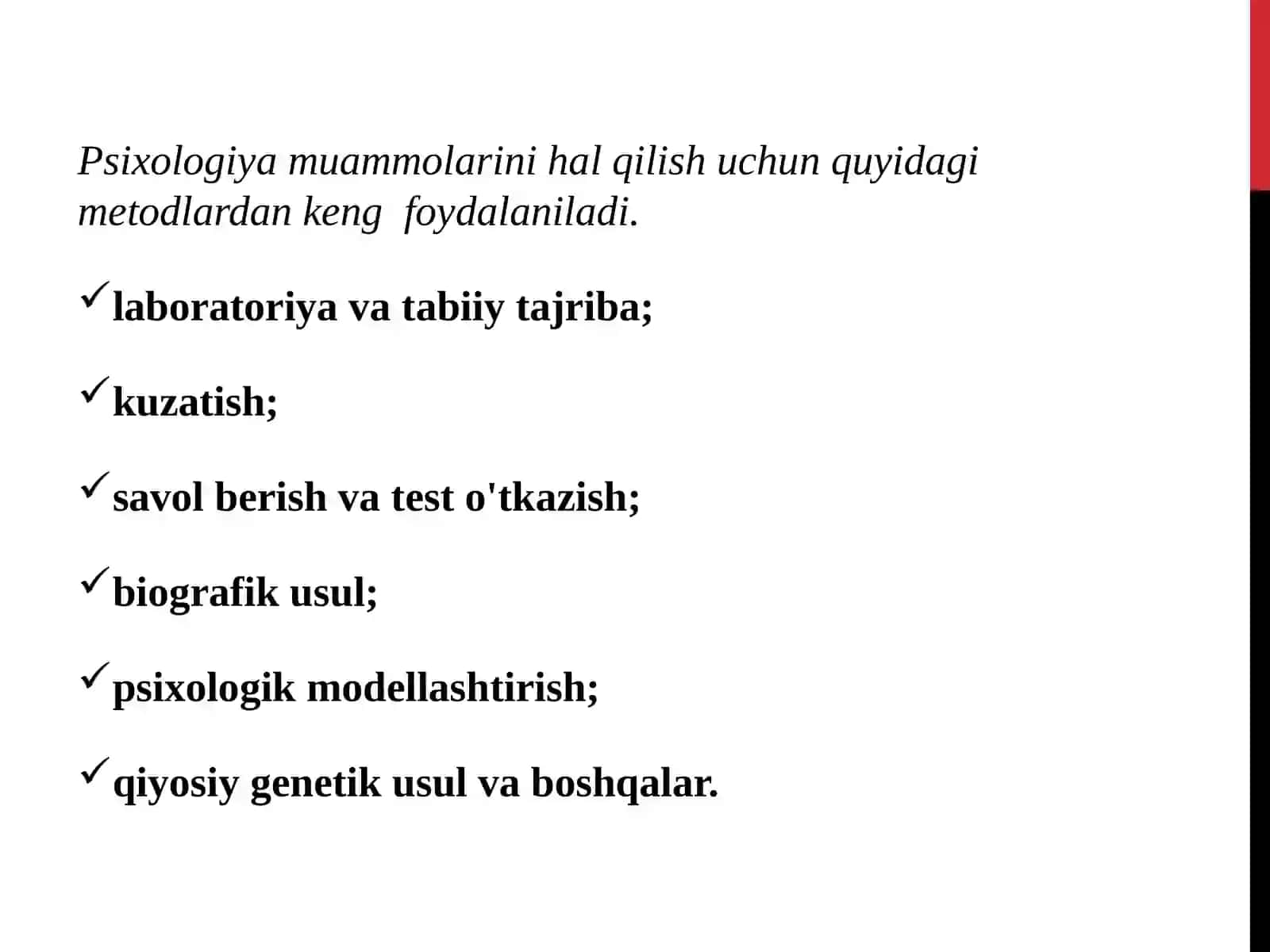 Psixologiya fanining metodlari va tarmoqlari 3