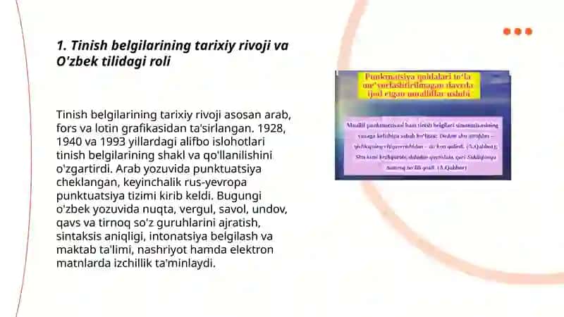 Tinish belgilarining órganilishi va qóllanilishi 3