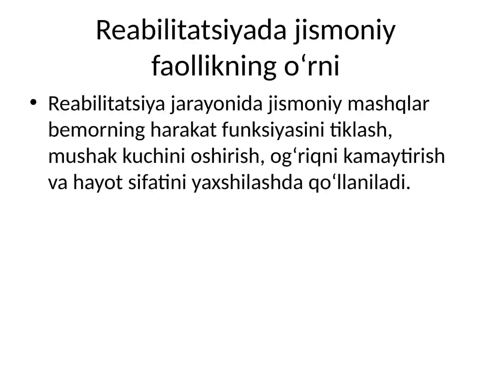 Reabilitatsiya fanidan taqdimot 3
