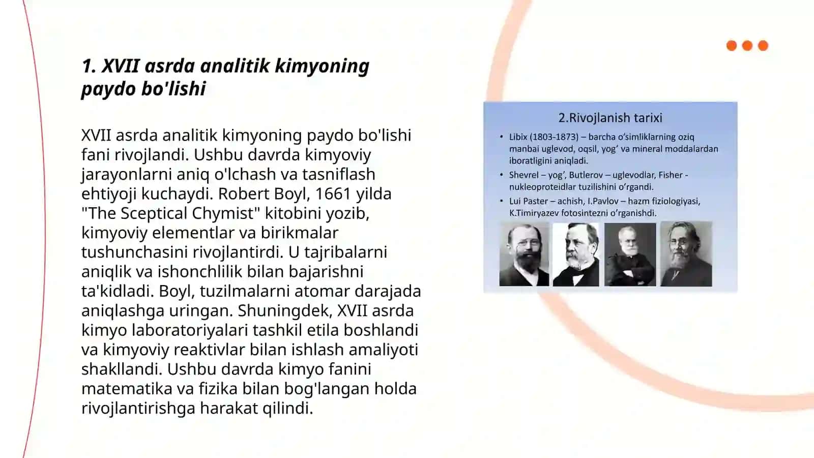 XVII XX asrlarda analitik kimyoning rivojlanishi 3