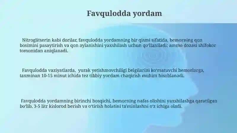 O‘tkir chap qorincha yetishmovchiligi. Yurak astmasi va o‘pka shishi 3