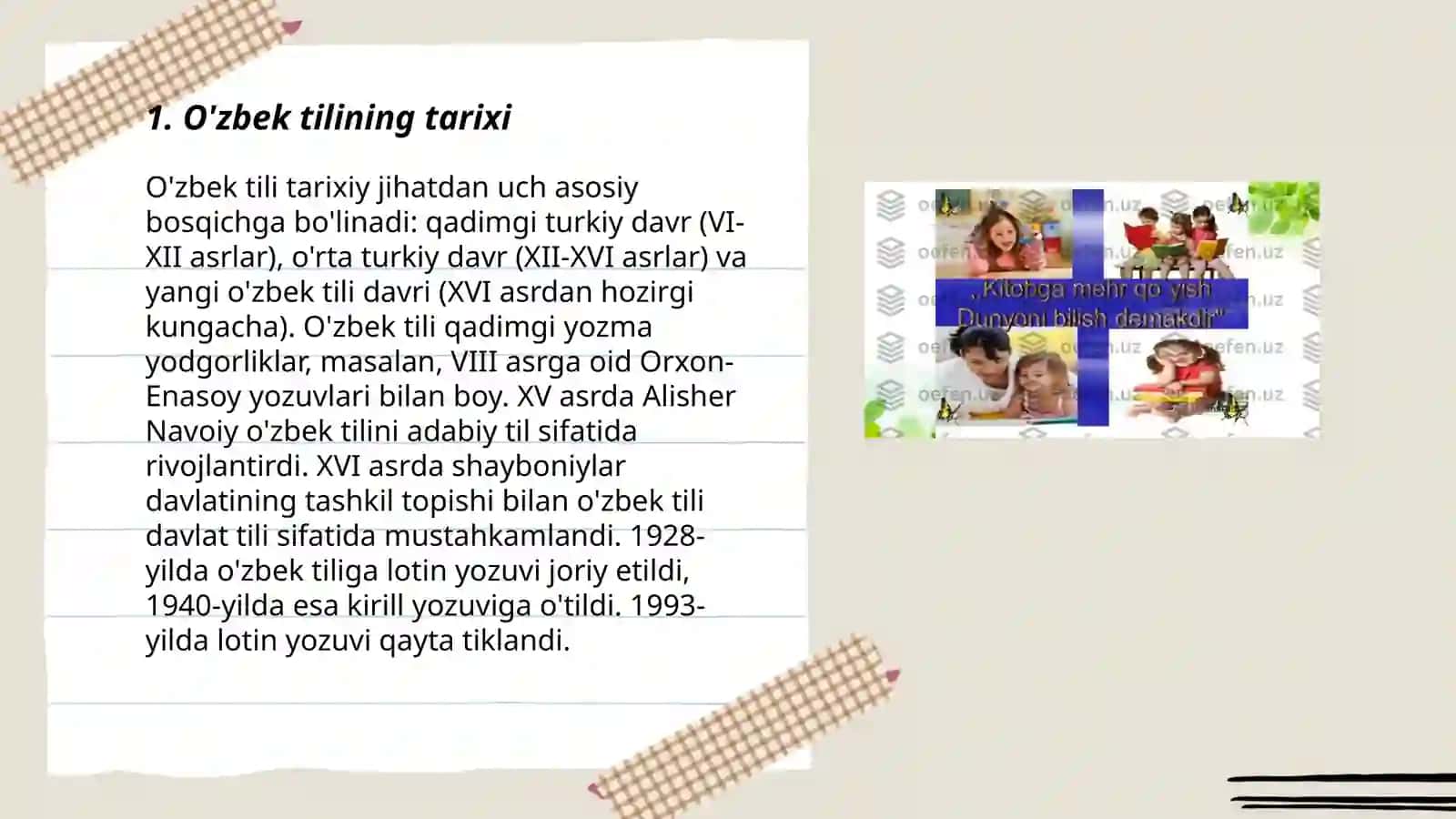 O'zbek tilining tarixi 3