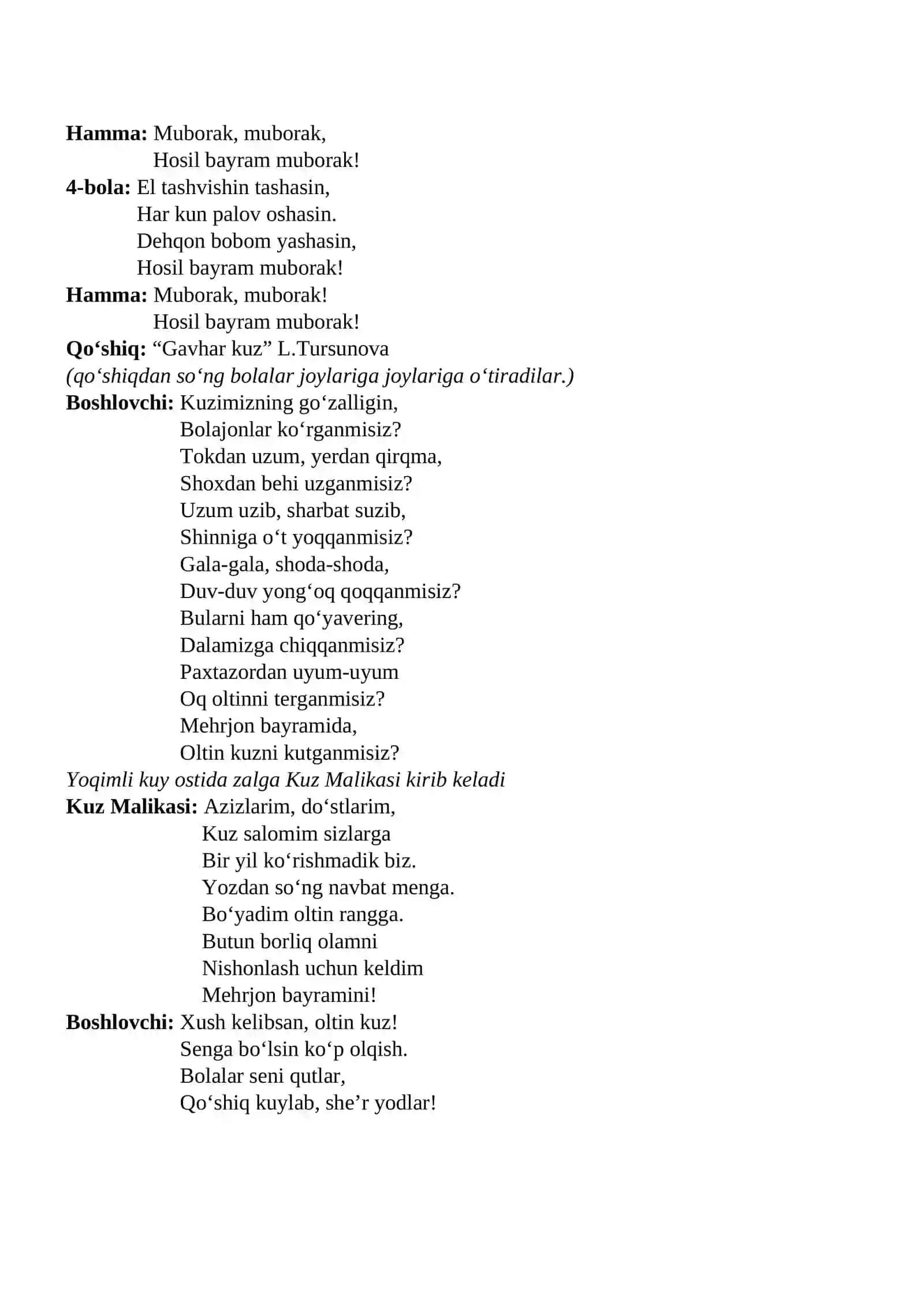 “MEHRJON” NOMLI HOSIL BAYRAMI 3