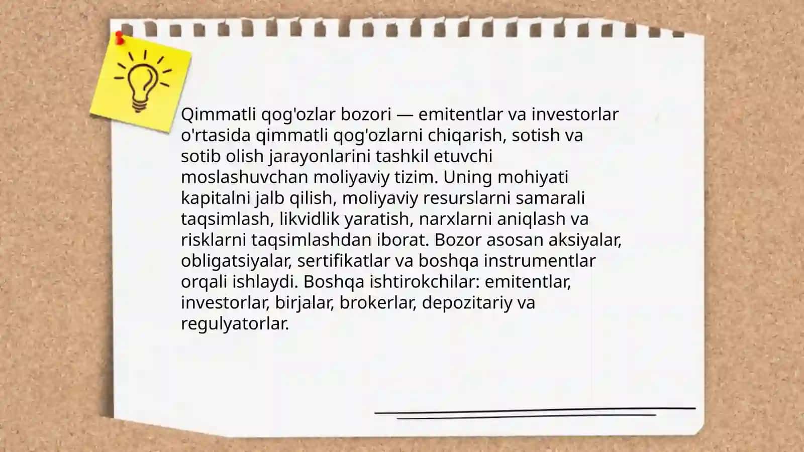 Qimmatli qog'ozlar bozori va uning mohiyati 3