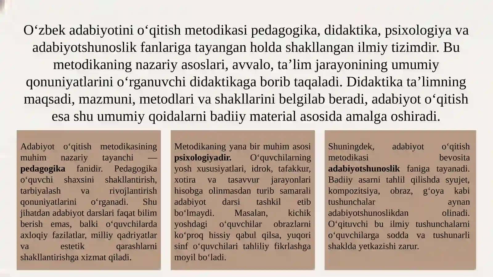 O'zbek adabiyotini umumta'lim maktablarida o'qitish metodikasi 3