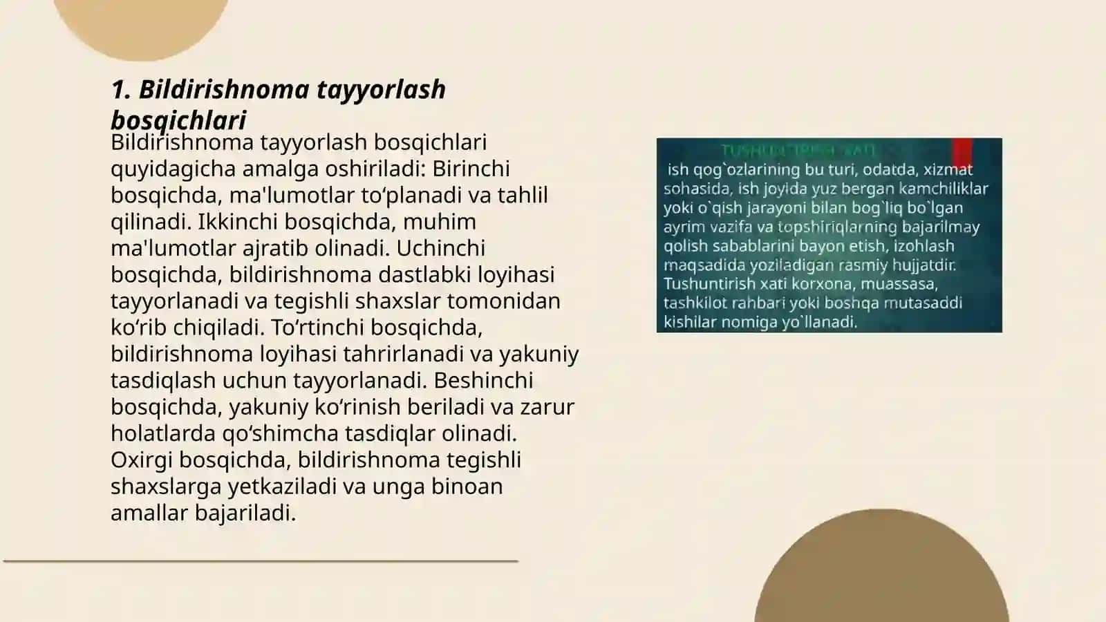 Bildirishnoma,ishonchnoma,tushuntirish xati,dalolatnoma tayyorlash 3