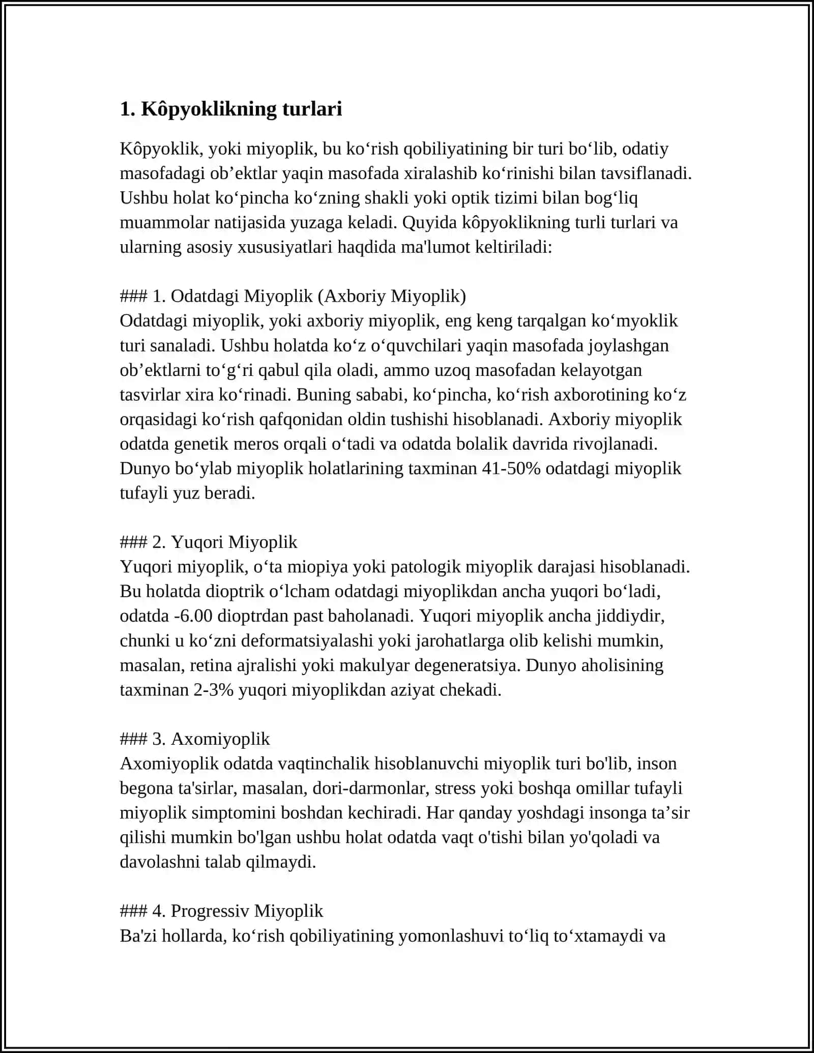 KÔPYOQLIK. MUNTAZAM KÔPYOQLAR 3