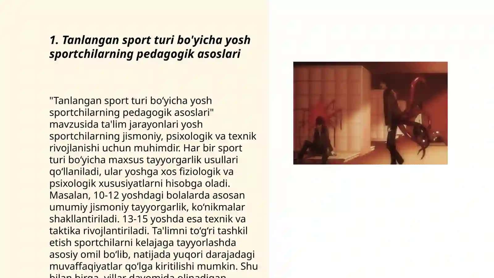 Tanlangan sport turiga saralash va yo'naltirishning umumiy ( pedagogik, pisixologik, tibbiy- biologik) asoslari 3
