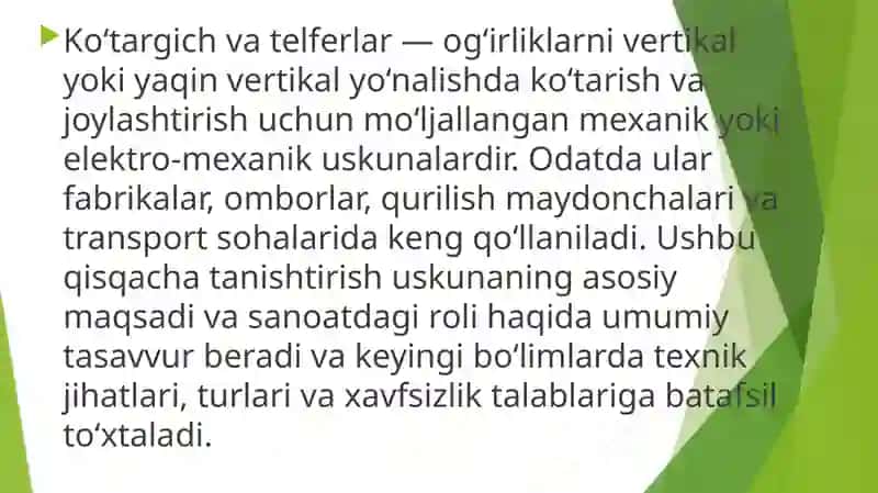 ko'taruvchi va telferlar 3