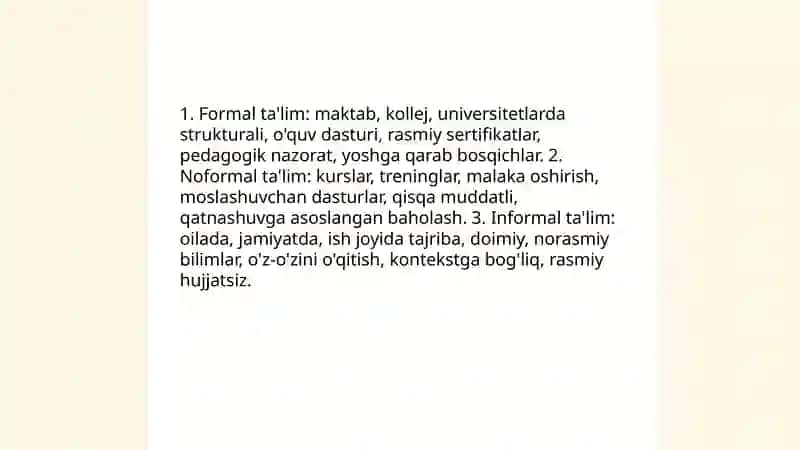 Ta'lim turlari va ta'limni tashkil etish 3
