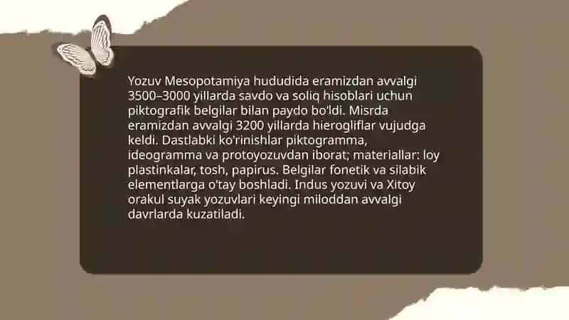 Yozuv va uning tarixiy koʻrinishlari 3