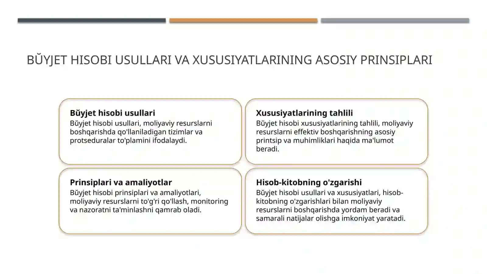 Bŭyjet hisobi usullari va xususiyatlari 3