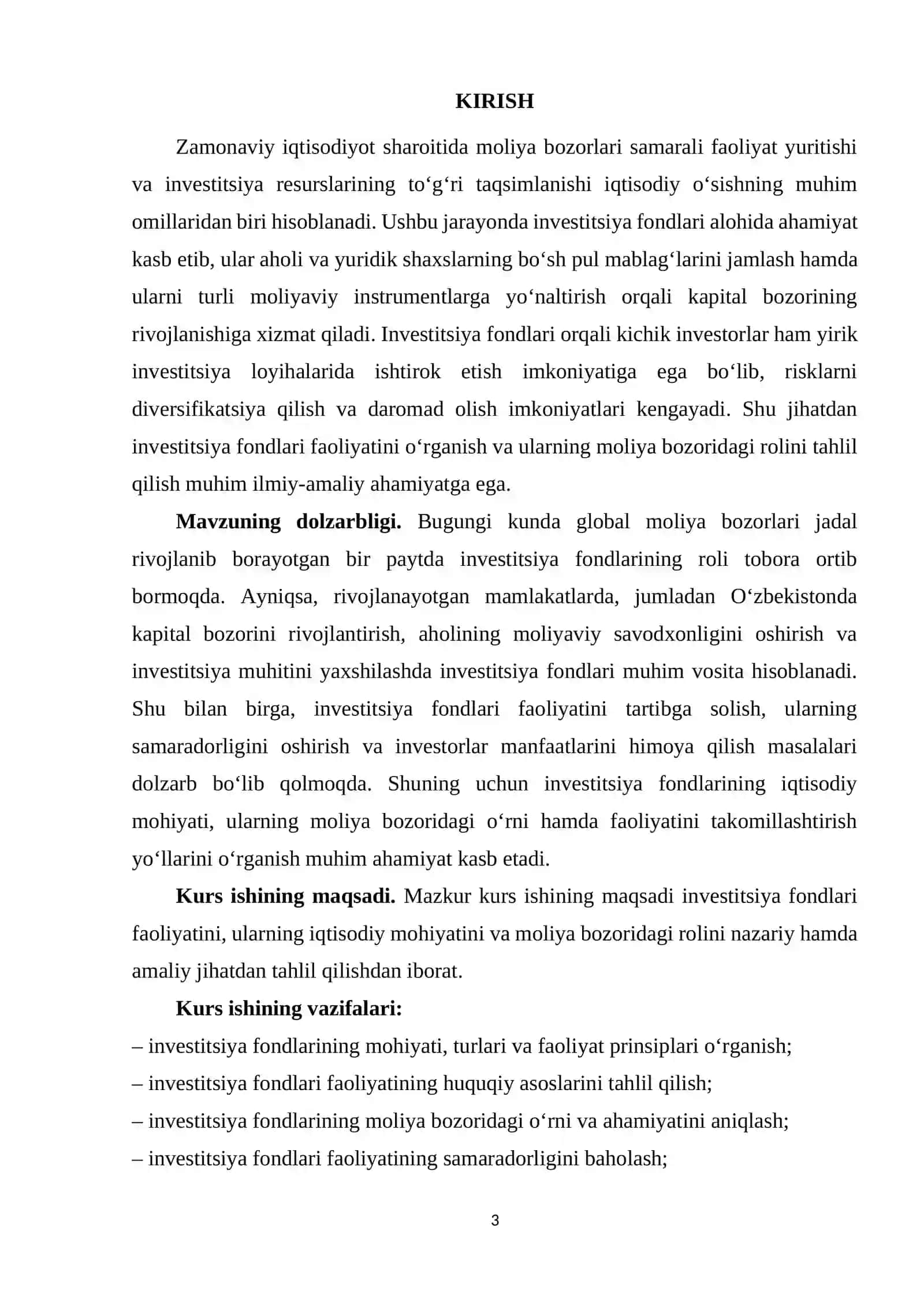 Investitsiya fondlari faoliyati va ularning moliya bozoridagi roli 3