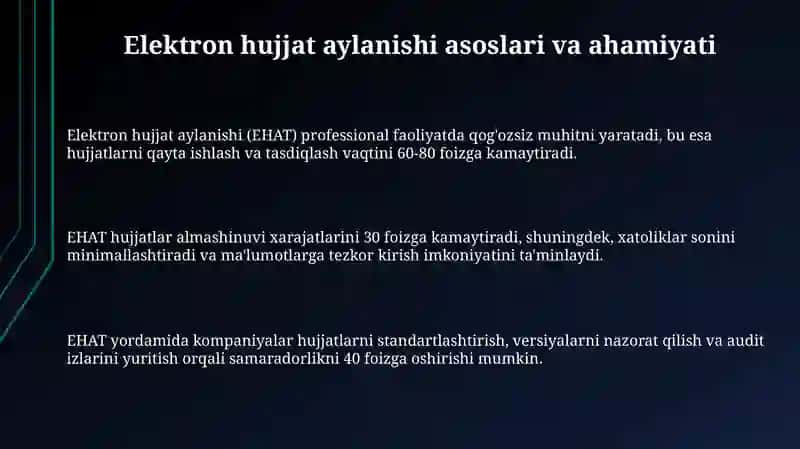 Elektron hujjatlar aylanish asoslari 3