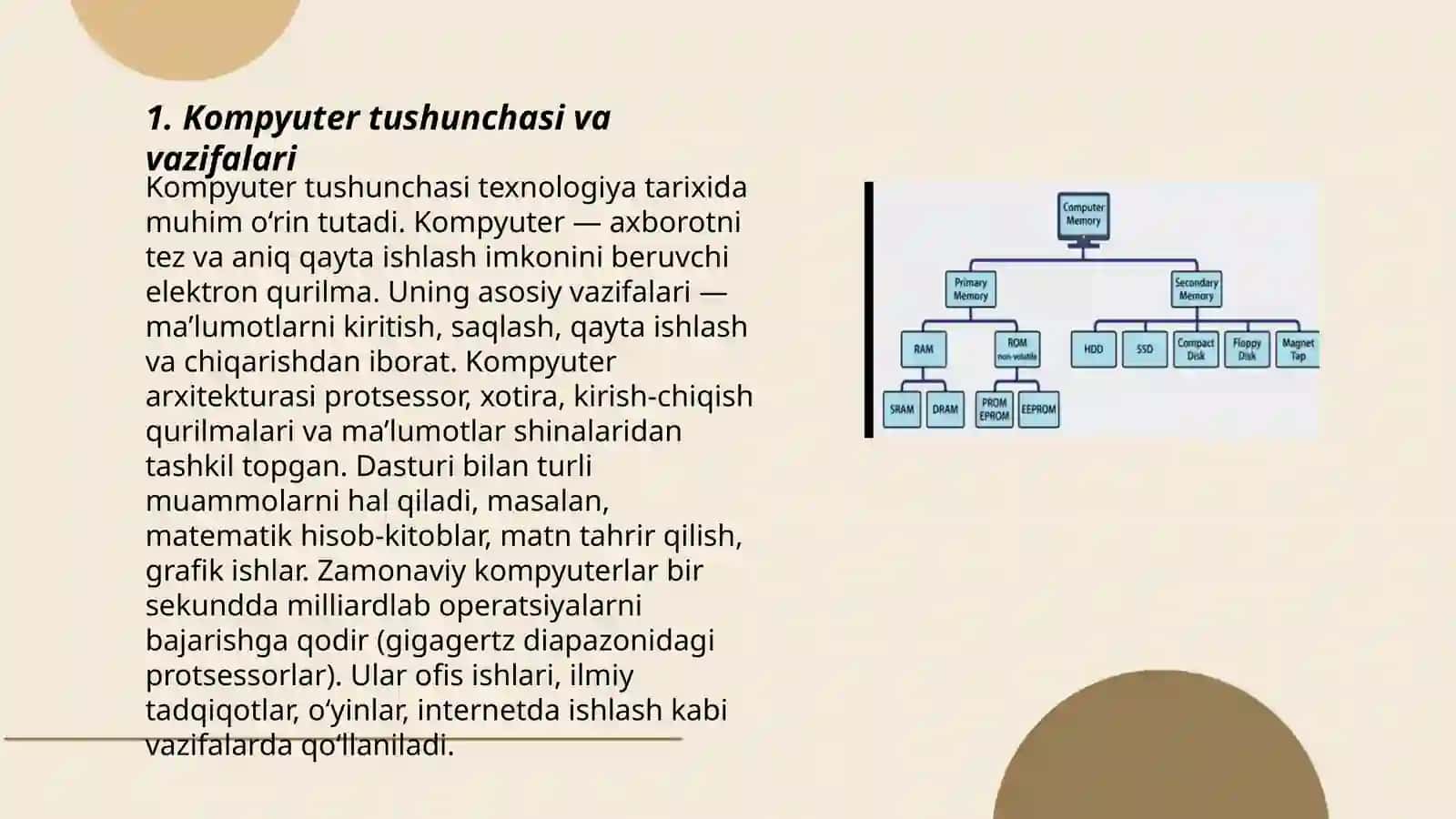 Kompyuter turlari va vazifalari 3