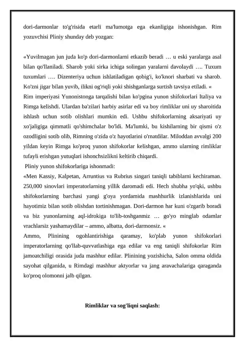 QADIMGI YUNONISTON VA RIM TIBBIYOT TARIXI 3