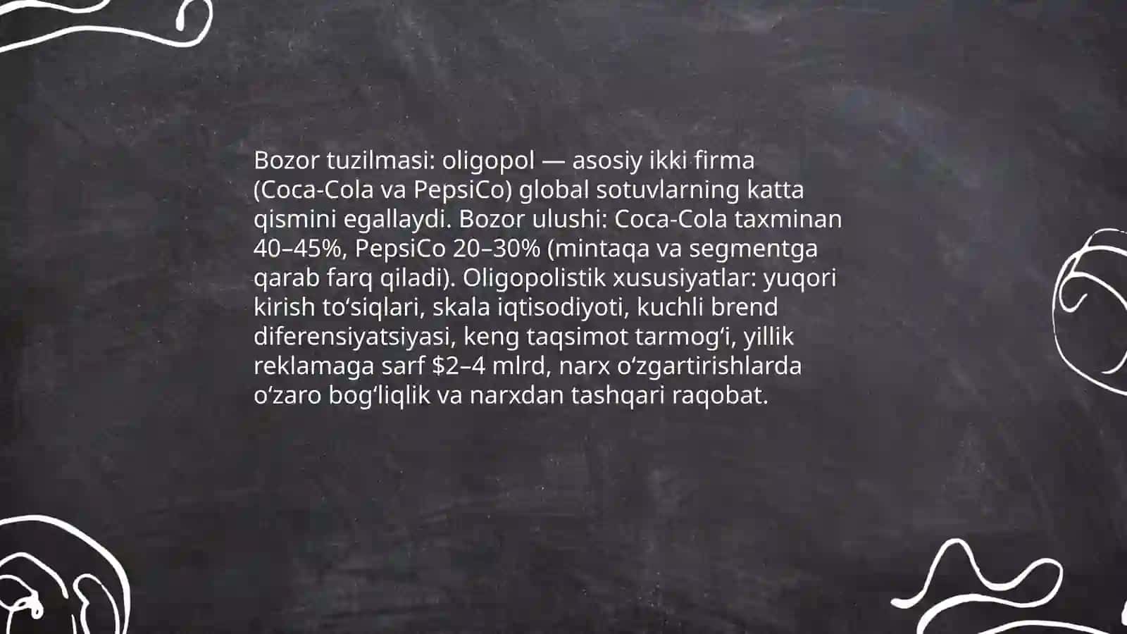 Coca-Cola Company va PepsiCo o‘rtasidagi oligopolistik raqobat tahlili 3