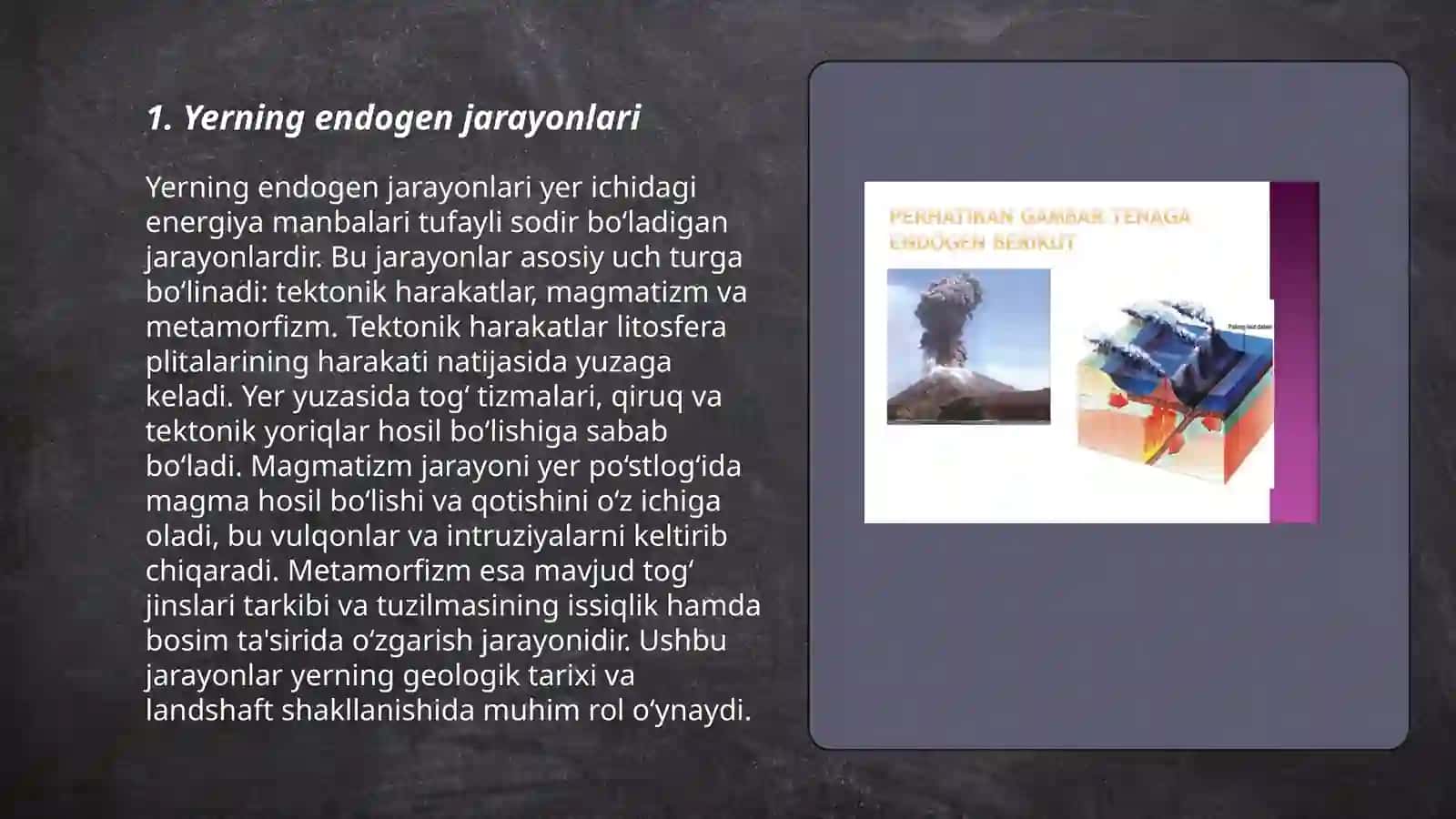 Yerning endogen jarayonlari 3