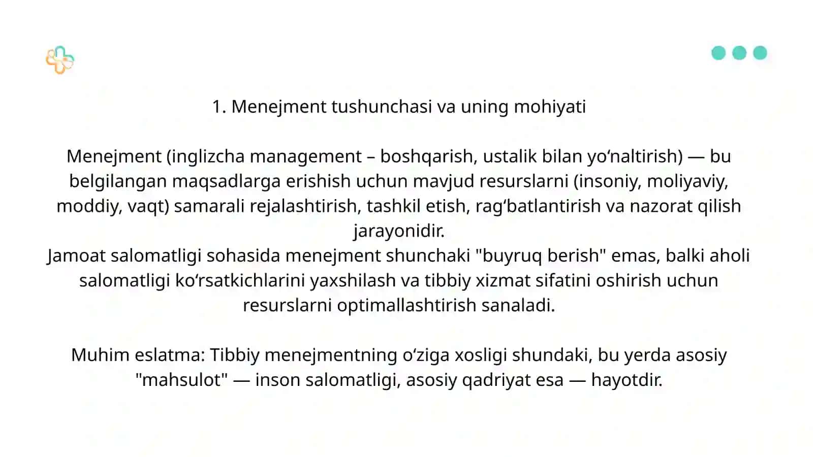 Menejmentning mohiyati va vazifalari 3