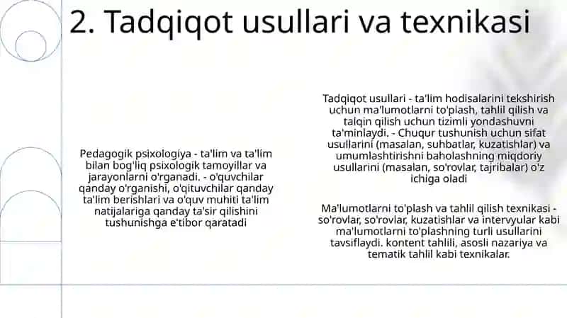 Yosh Va Pedagogik Psixologiya Fanining Predmeti, Tadqiqot Metodlari 3