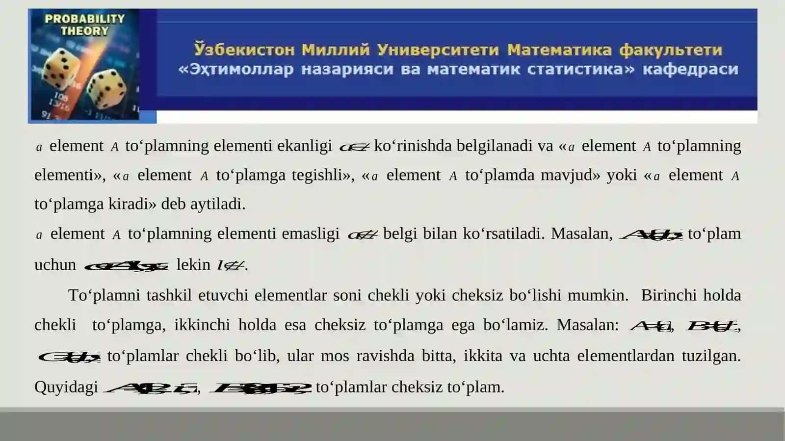 Ehtimollarnazariyasivamatematikstatistika”kafedrasi 3
