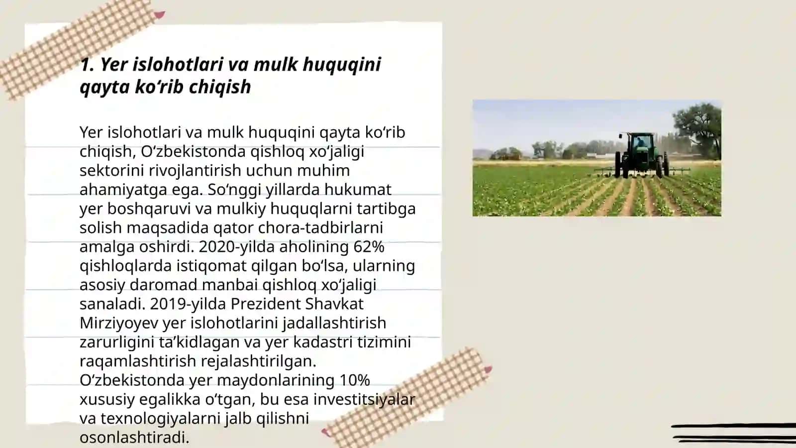 Yer islohotlari va mulk huquqini qayta ko‘rib chiqish 3