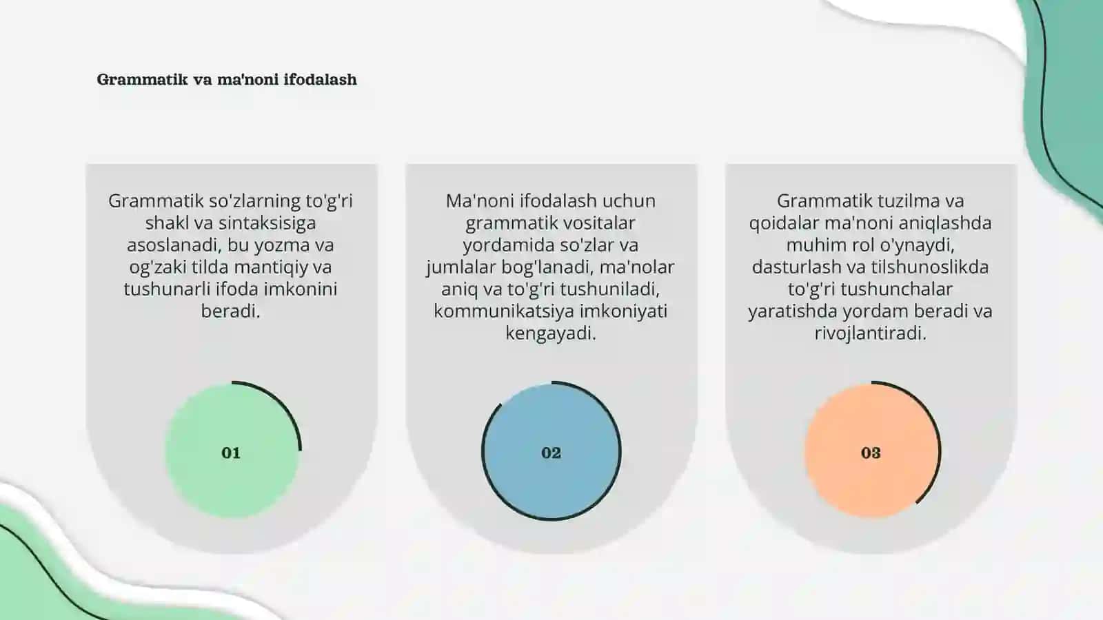 Grammatik ma'noni ifodalovchi vositalar 3