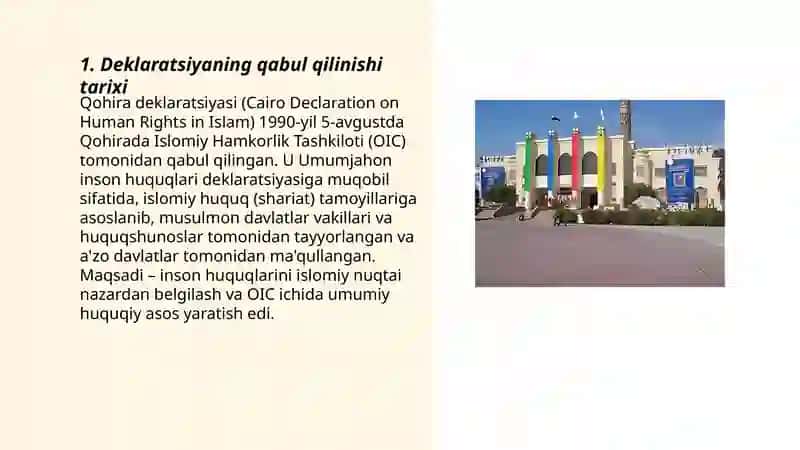 Qohira deklaratsiyasi tarixi va mazmuni 3