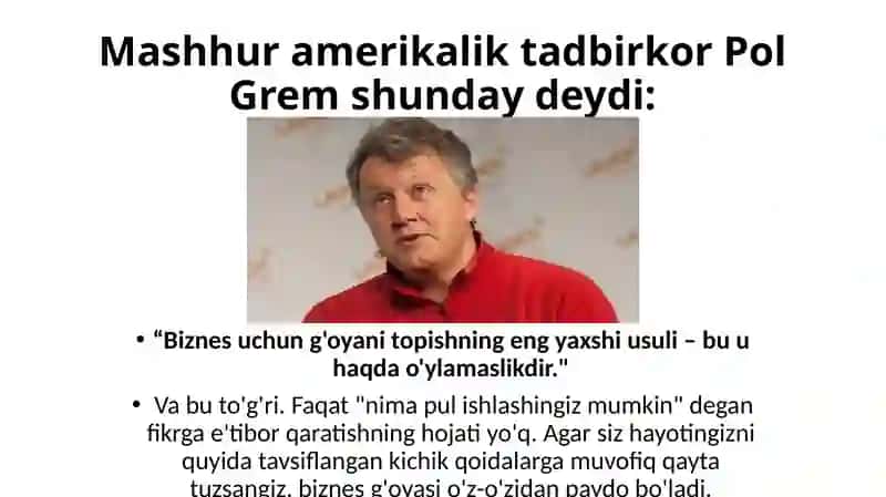 Biznesni o'rganish qoidalari 3